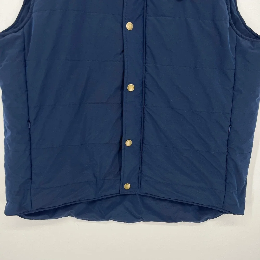 Tecovas Mens Quilted Western Vest Navy Brown Primaloft Size XL Full Zip